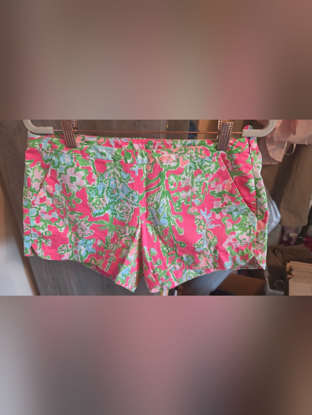 Lilly Pulitzer Pink Floral High-Waist Shorts